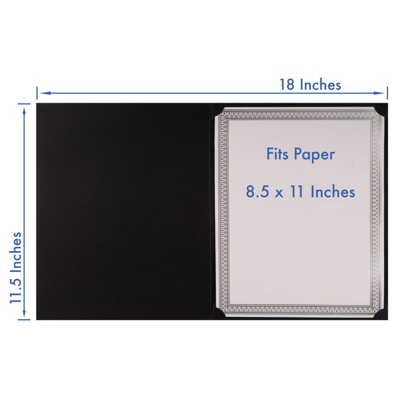 MATICAN Certificate Holders, 25-Pack Certificate Covers for Letter Size 8.5 x 11 Inch Paper, Certificate Folders, Black, 9 x 11.5 Inches - Image 4